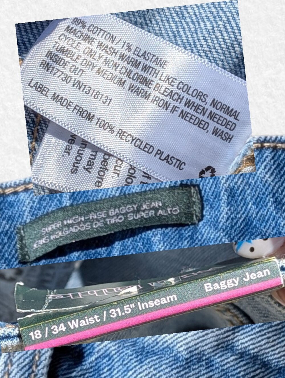 Wild Fable NEW Plus Size 18: Light Blue High-Rise Distressed Wide-Leg Jean-Women - Picture 5 of 8